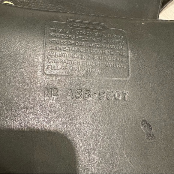 Vintage Coach Loden Leather Equestrian Large Flap Bag in Dark Brown - Style 9807 - Picture 14 of 15